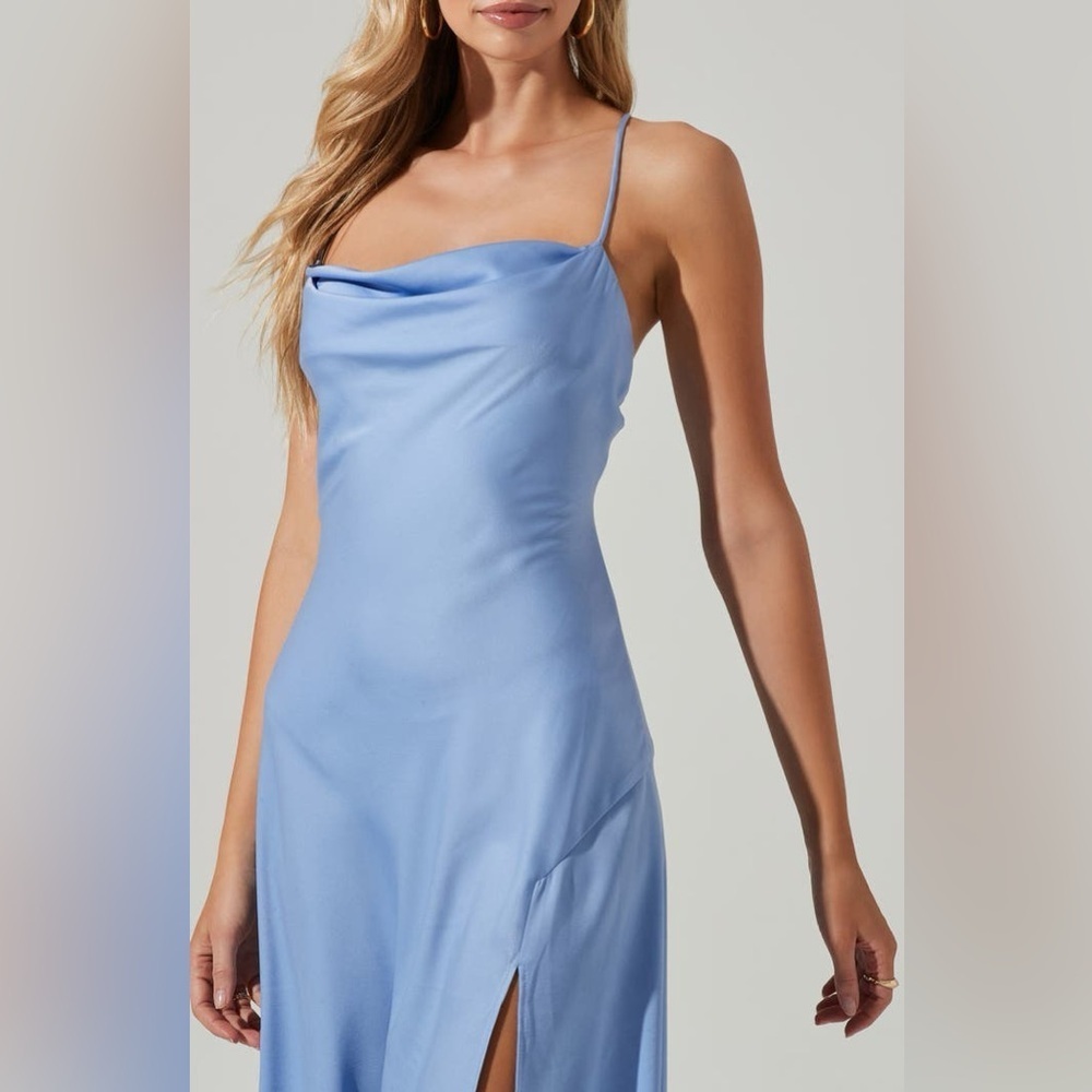 ASTR the Label Cowl Neck Satin Midi Slip-dress, Size M - Picture 5 of 13